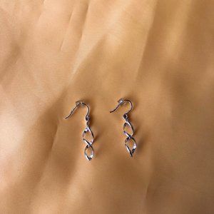 Silver Spiral Drop Earrings